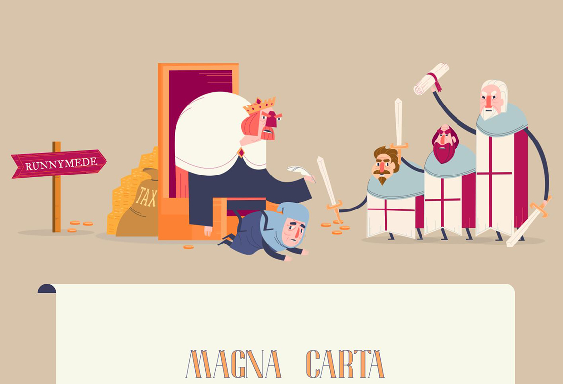 King John and nobles with Magna Carta