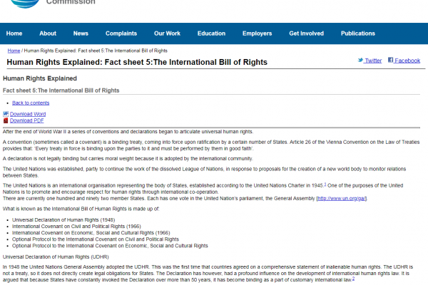 Factsheet –The International Bill of Rights 