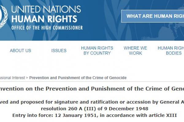 Weblink – Convention on the Prevention and Punishment of the Crime of Genocide