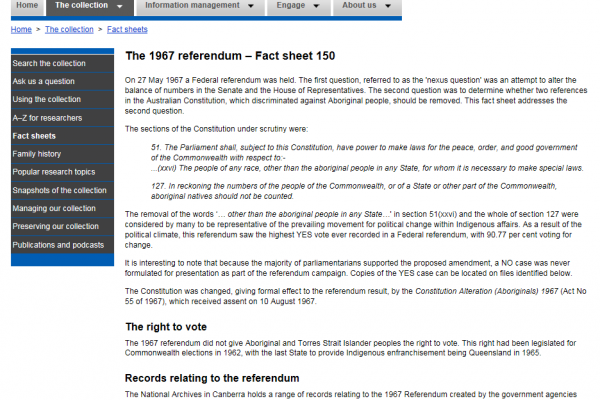 1967 referendum – fact sheet