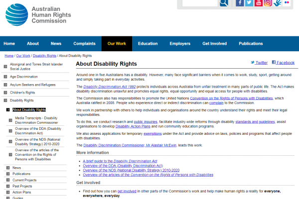 Weblink – About disability rights