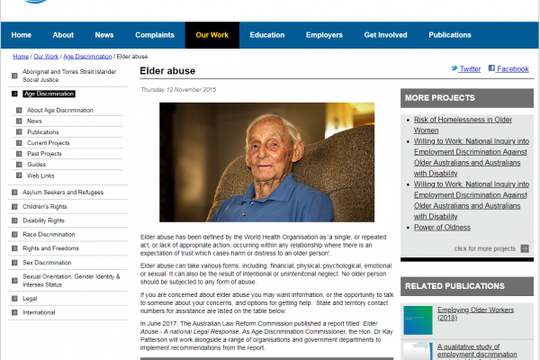 Elder Abuse - website preview